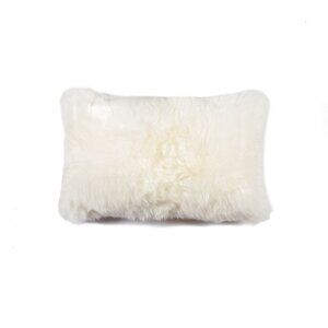 Natural Home Decor New Zealand Sheepskin Pillow | 1-Piece | Natural | 12"x20"